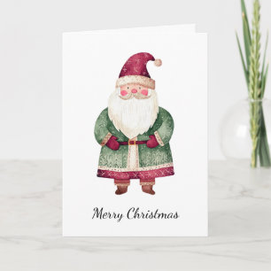 Red Green Christmas Santa Claus Card