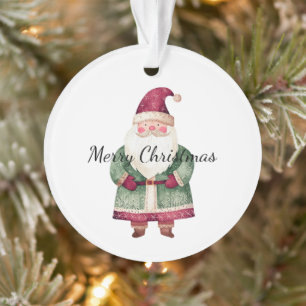 Red Green Christmas Santa Claus Ornament