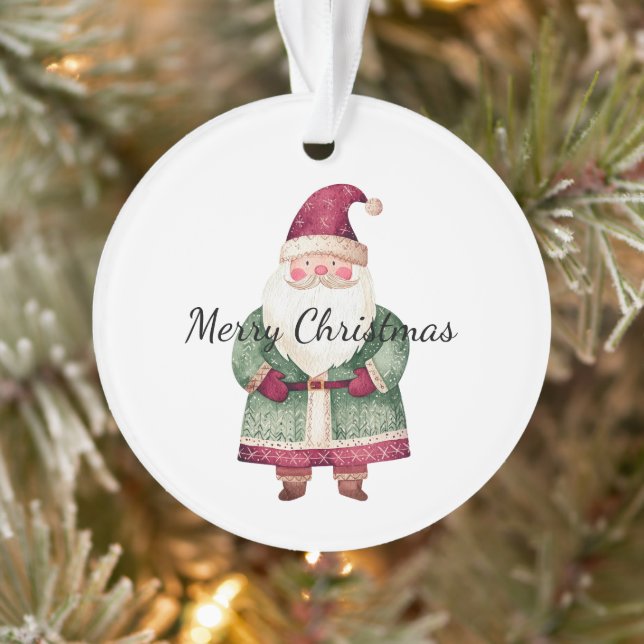 Red Green Christmas Santa Claus Ornament (Tree)