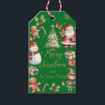 Red Green Christmas Santa Elf Snowman Gingerbread  Gift Tags<br><div class="desc">Festive Christmas gift tag.  Double Sided.  Personalise it with your own wording.  
(c) Somerset Fine Paperie</div>