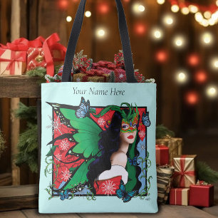 Red Green Christmas Solstice Fairy Tote Bag