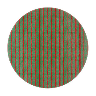 Red Green Christmas Stocking on Green Cutting Board