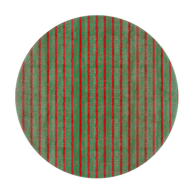 Red Green Christmas Stocking on Green Cutting Board (Front)