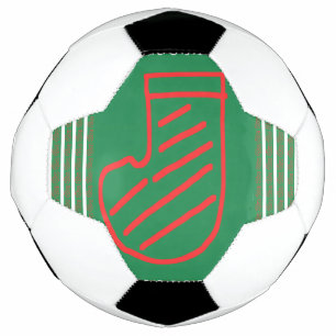 Red Green Christmas Stocking on Green Football