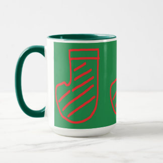 Red Green Christmas Stocking on Green Mug