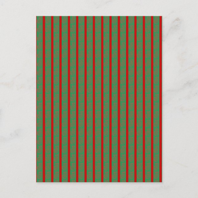 Red Green Christmas Stocking on Green Red Holiday Postcard (Front)