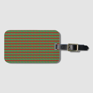 Red Green Christmas Stocking on Green Red Luggage Tag
