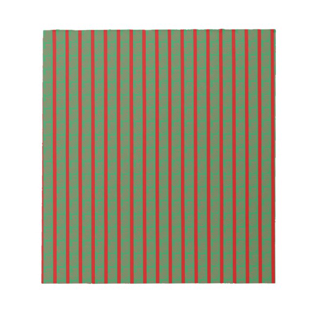 Red Green Christmas Stocking on Green Red Notepad (Front)