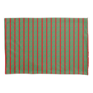 Red Green Christmas Stocking on Green Red Pillowcase