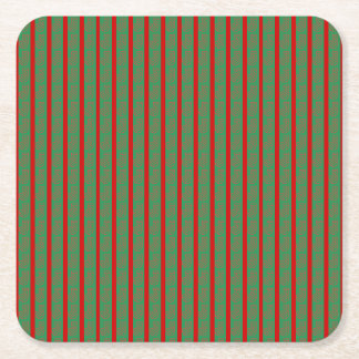 Red Green Christmas Stocking  Square Paper Coaster