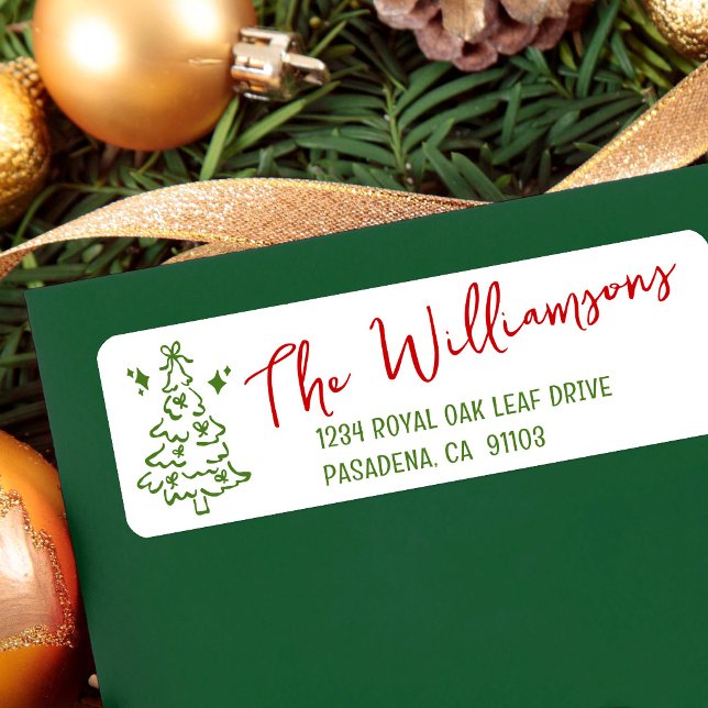 Red Green Christmas Tree Hand Drawn Doodles Script (Creator Uploaded)
