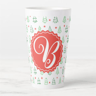 Red & Green Christmas tree Latte Mug