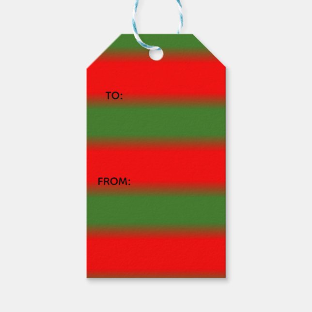 Red & Green Classic Christmas Gift Tags (Front)