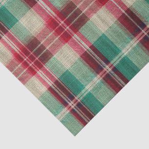 Red & Green Classic Holiday Plaid Tissue Paper