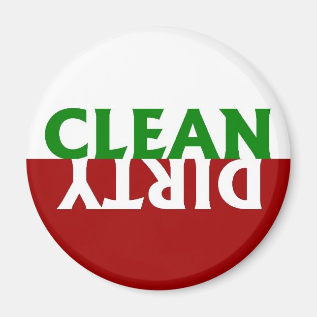 Red Green Clean Dirty Dishwasher Magnet (Front)