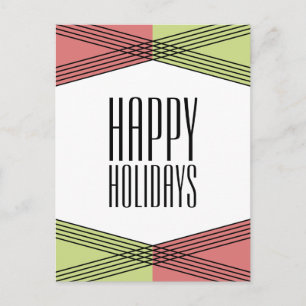 Red Green Colourful Deco Holiday Postcard