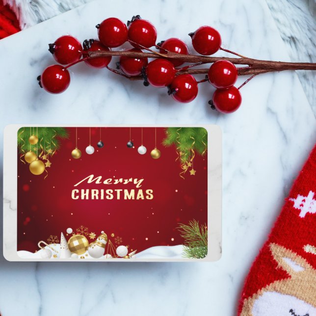 Red Green Colourful Merry Christmas Greeting Card (Creator Uploaded)