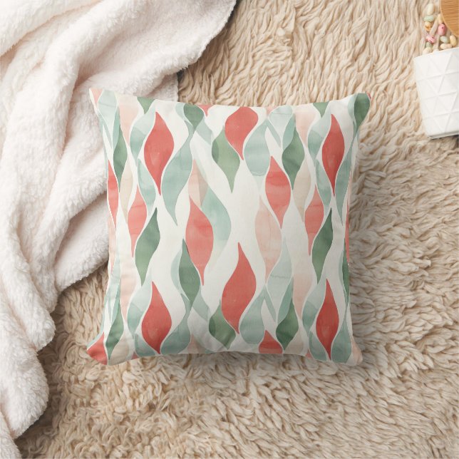Red Green Cream Mint White Christmas Cushion (Blanket)
