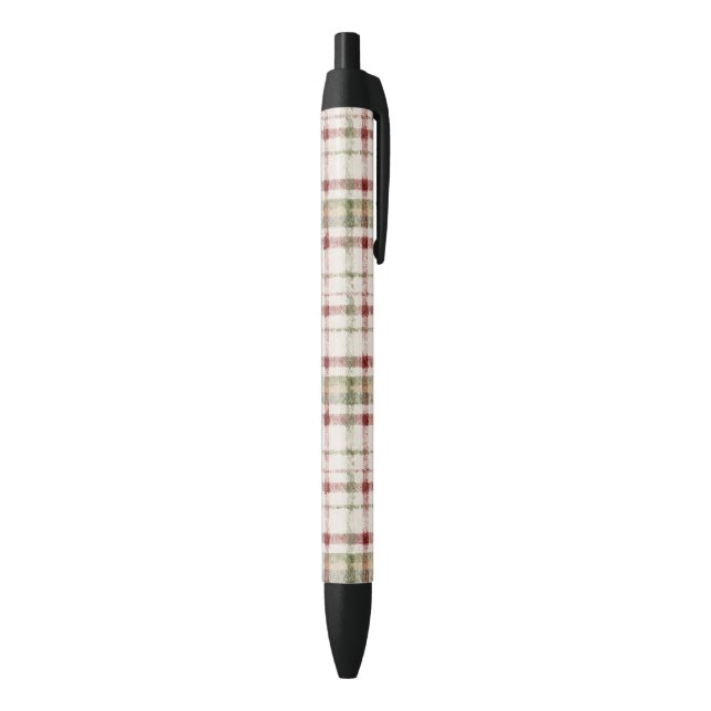 Red Green Cream Stripes Black Ink Pen (Bottom (Vertical))