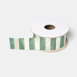 Red Green Cream Stripes Christmas Grosgrain Ribbon