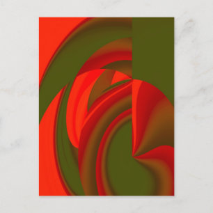 Red & Green Cubist Abstract Postcard