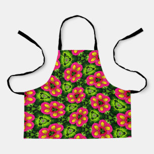 Red Green Daisy Pattern Apron