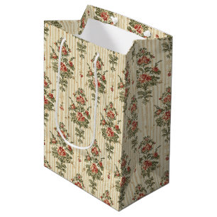 Red Green Damask Vintage Ornamental Classic Medium Gift Bag