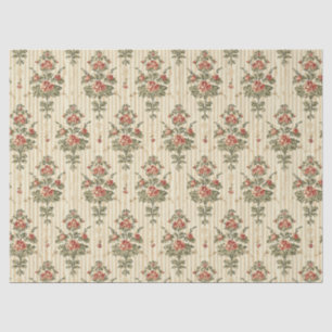 Red Green Damask Vintage Ornamental Classic Tissue Paper