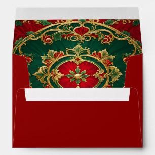 Red Green Decorative Christmas Holiday Envelope