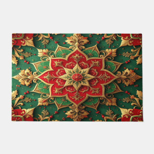 Red Green Decorative Holiday Doormat