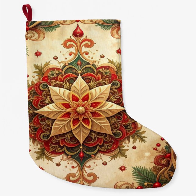 Red Green Decorative Holiday Stocking (Front)