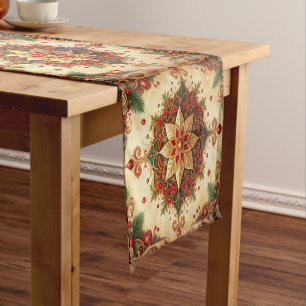 Red Green Decorative Holiday Table Runner
