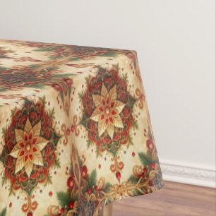 Red Green Decorative Holiday Tablecloth