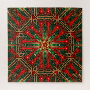 Red Green Decorative Jigsaw Puzzle