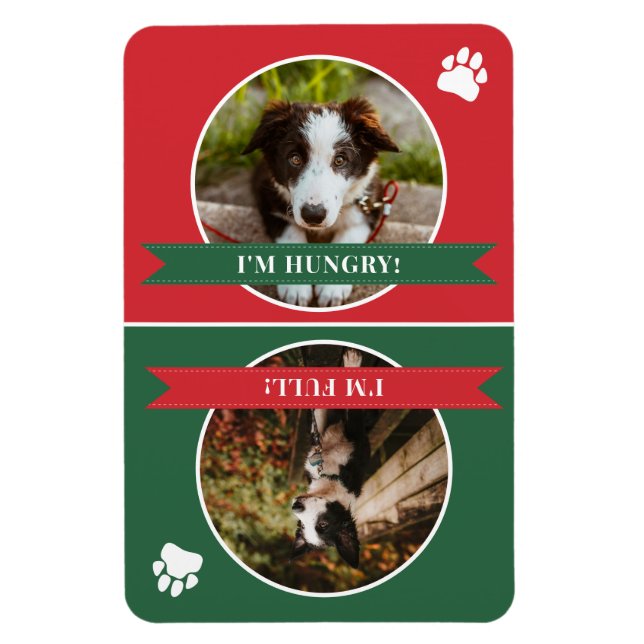 Red Green Dog Is Fed Photo Magnet (Vertical)