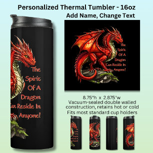 Red Green Dragon,  Spirit Can Reside in Anyone Thermal Tumbler