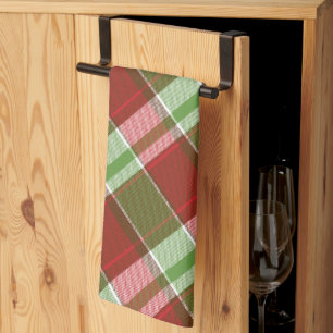 Red Green Festive Plaid Christmas Winter Holiday Tea Towel