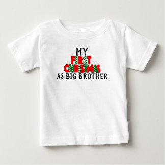 Red & Green First Christmas for Big Brother Baby T-Shirt