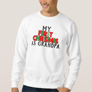 Red & Green First Christmas for Grandpa Personaliz Sweatshirt