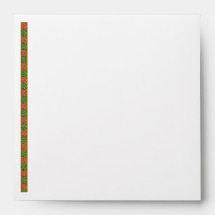 Red Green Fleur-de-Lis Art Lined Envelopes