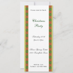 Red Green Fleur de Lis Custom Christmas Invitation