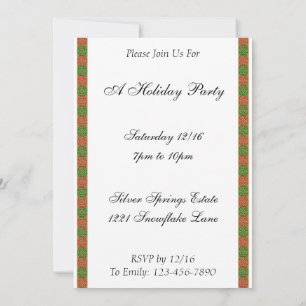 Red Green Fleur de Lis Custom Holiday 5x7 Invitation
