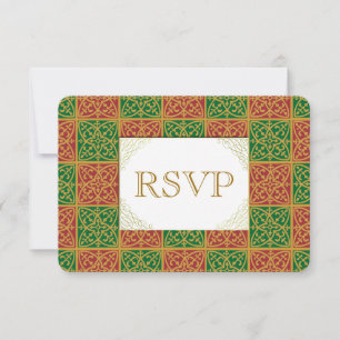 Red Green Fleur de Lis Custom RSVP Card