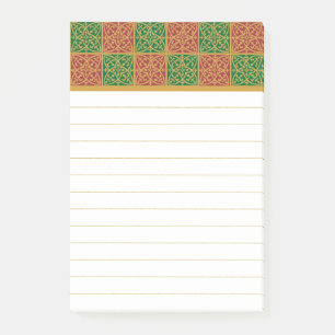 Red Green Fleur des Lis Art Lined Stickies Post-it Notes