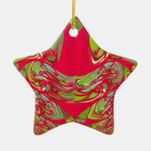 Red & Green Flora Vintage Hakuna Matata Gifts Ceramic Tree Decoration