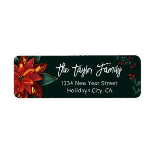 Red Green Floral Christmas Wreath poinsettia
