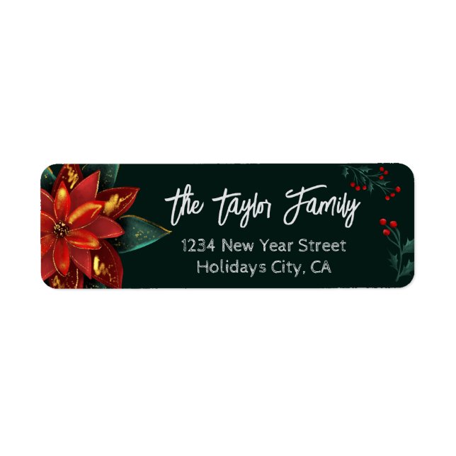 Red Green Floral Christmas Wreath poinsettia (Front)