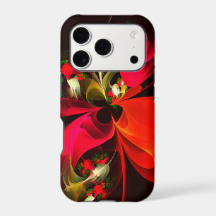 Red Green Floral Modern Abstract Art Pattern #02