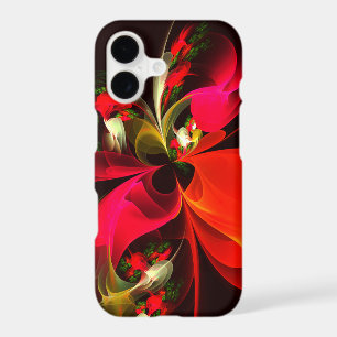 Red Green Floral Modern Abstract Art Pattern #02