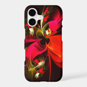 Red Green Floral Modern Abstract Art Pattern #02